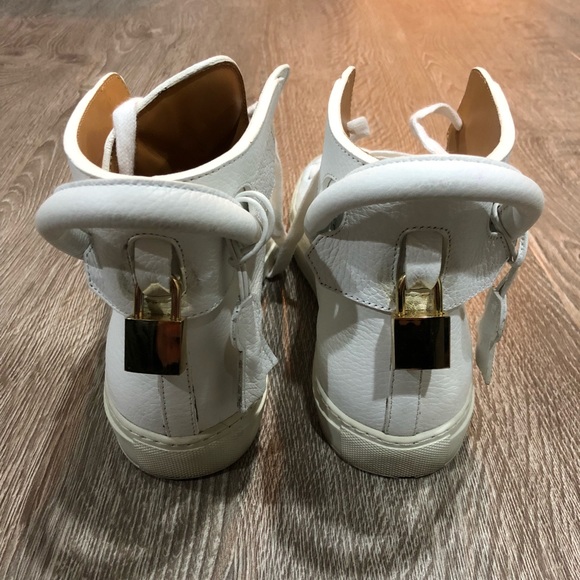 Buscemi Gold Padlock Hi-Top Sneakers - Picture 3 of 6